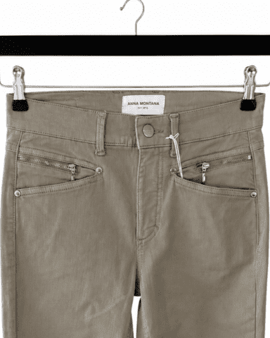 Jeans - Angelika Slim Fit 7/8 - Lys oliven - Anna Montana