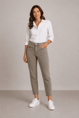 Jeans - Angelika Slim Fit 7/8 - Lys oliven - Anna Montana