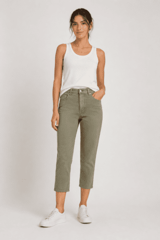 Capri bukser - Dora Comfort Flexi - Lys Oliven - Anna Montana