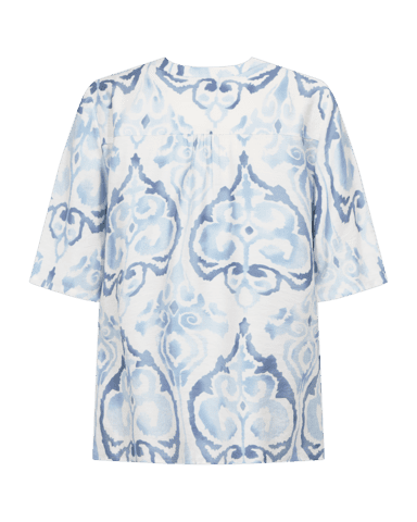 Skjortebluse - FQEsvespa - Blå/Hvid - Freequent