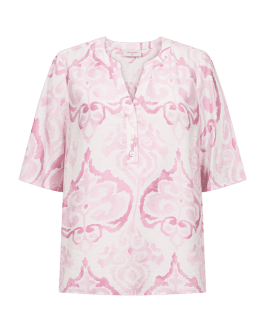 Skjortebluse - FQEsvespa - Pink/Hvid - Freequent