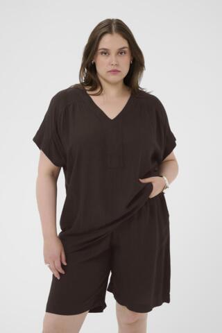 Bluse - KCmille Wing - Black Coffee - KAFFE Curve