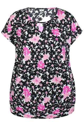 Bluse - Ze-Damini - Pink/Sort - ZE-ZE