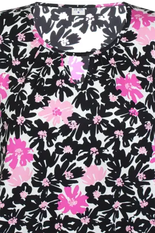 Bluse - Ze-Damini - Pink/Sort - ZE-ZE