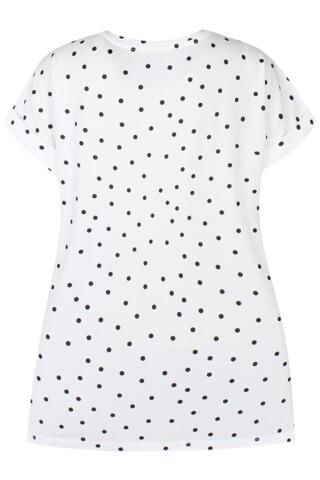 T-shirt - Ze-Disha - Hvid M. Sorte prikker - ZE-ZE