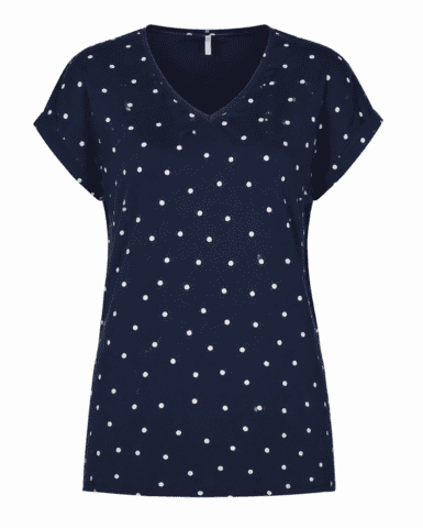 T-shirt - Ze-Disha - Navy/Hvid - ZE-ZE