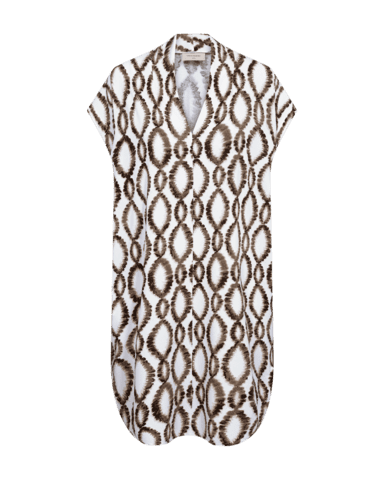 Kjole - FQfloi - White W. Coffee Bean - FREEQUENT