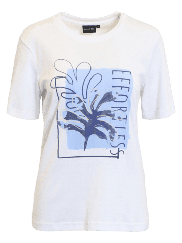 T-shirt - 220592 - Hvid/blå print - Brandtex