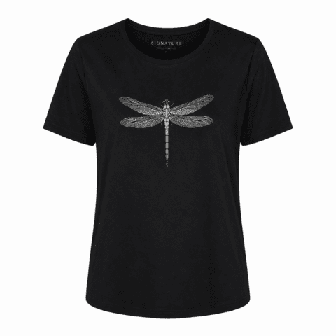 T-shirt - Sort m/print - Signature