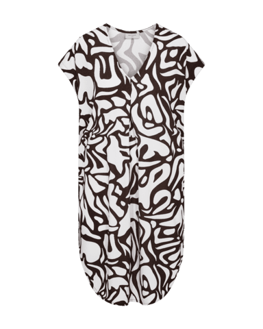 Kjole - FQFLOI-DRESS - Brun og hvid - Freequent