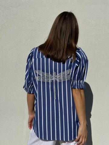 Bluse - Tunø - Blue Stripe - Gaspar