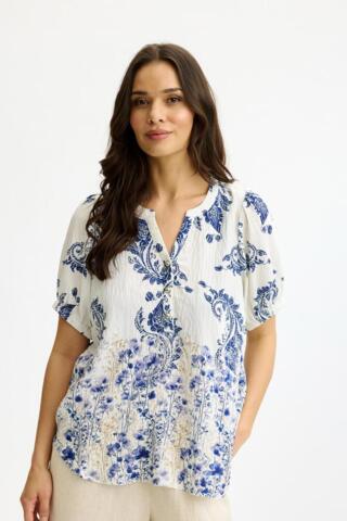 Bluse - Olivia - Blue - iN FRONT