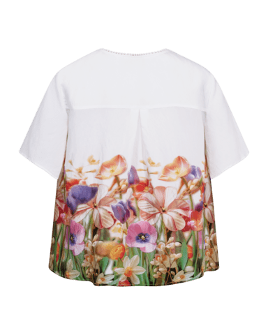 Bluse - FQmaise - Orange/Off White - FREEQUENT