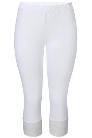 Leggings m. blondekant - MALUS - Hvid - ZE-ZE