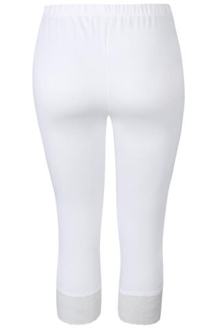 Leggings m. blondekant - MALUS - Hvid - ZE-ZE