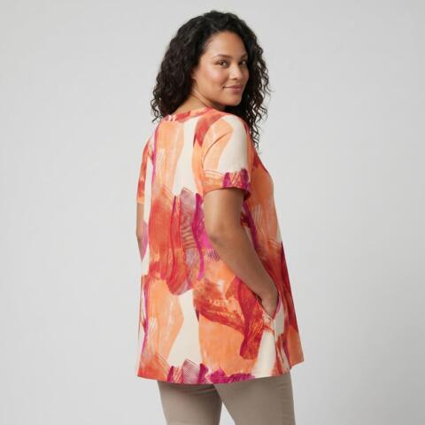 Bluse - PNMelina Sia - Pink mønsteret - PONT NEUF