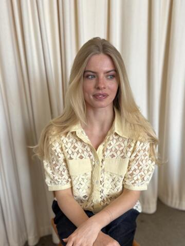 Bluse - Charlotte Lace - Gul - CONTINUE