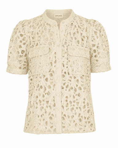 Bluse - Charlotte Lace - Gul - CONTINUE