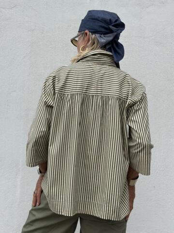 Bluse - Porto Stripe - Oliven - Gaspar