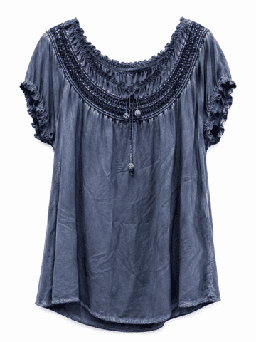 Bluse - 9005-2-3 - Blå - Italy Moda