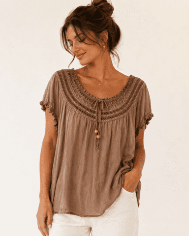 Bluse - 9005-2-4 - Camel - Italy Moda