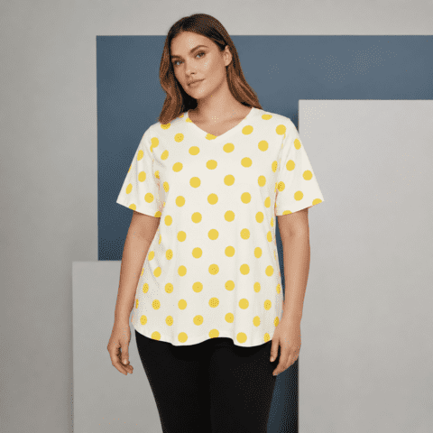 T-shirt - Jennifer - Gul/Hvid - Cassiopeia