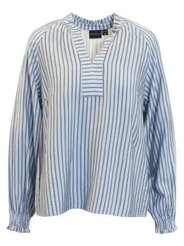 Bluse - 320-60012 - Stribet/Lyseblå - Brandtex