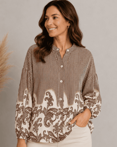 Skjorte - Sequoia - Brun/Beige - MARTA du Château