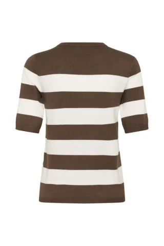 Bluse - Strik - KAlizza - Brun/Hvid Stribet - KAFFE