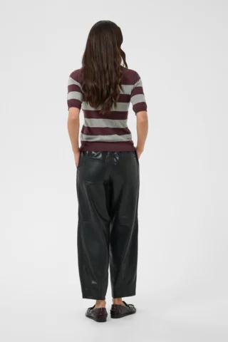 Bluse - KAlizza - Bordeaux/Grå Stribet - Kaffe
