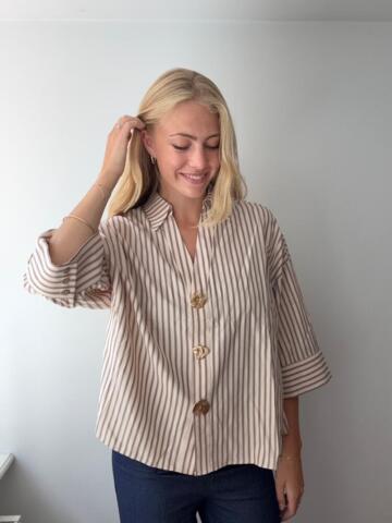 Skjorte - Augusta - Brun/Beige - Continue