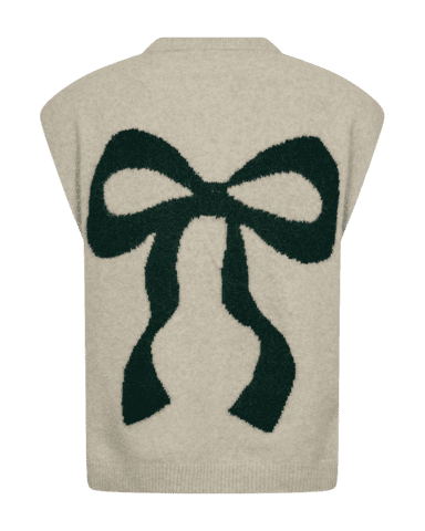 Vest - FQnomas - Beige/Grøn - FREEQUENT