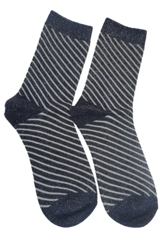 Strømper - 500640 - Navy/Glimmer strib - ZE-ZE