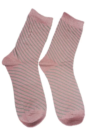 Strømper - 500640 - Rosa/Glimmer Strib - ZE-ZE