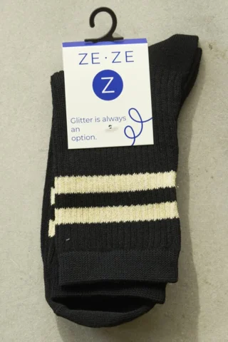Strømper - 550005 - Sort/Guld Glimmer - ZE-ZE