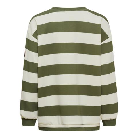 Sweatshirt - Nerina - Stribet Grøn/Brun - MARTA du Château