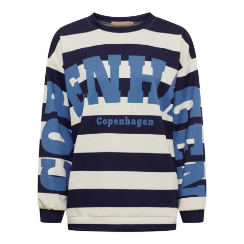 Sweatshirt - Nerina - Stribet Navy/Lyseblå - MARTA du Château
