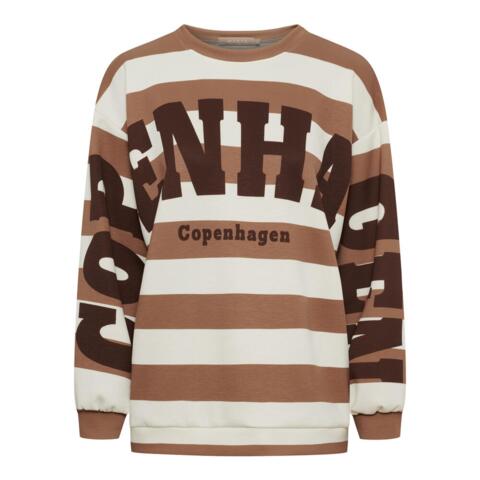 Sweatshirt - Nerina - Stribet Caramel/Brun - MARTA du Château