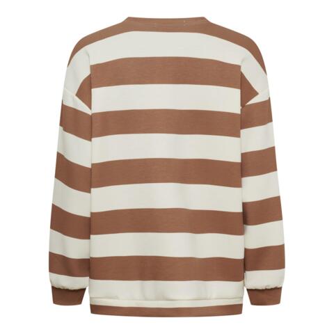 Sweatshirt - Nerina - Stribet Caramel/Brun - MARTA du Château