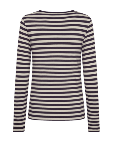 Langærmet T-shirt - FQliana - Beige/Lilla - FREEQUENT