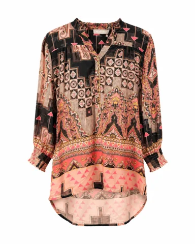 Bluse - 9909 - Sort/Pink - Vanting