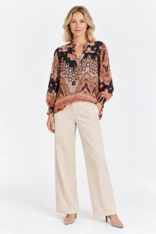 Bluse - 9909 - Sort/Pink - Vanting