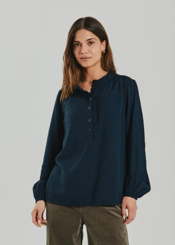 Bluse - FQMagda - Blå - FREEQUENT
