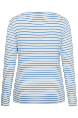 Bluse - KClia - Blå/hvid stribet - KAFFE curve