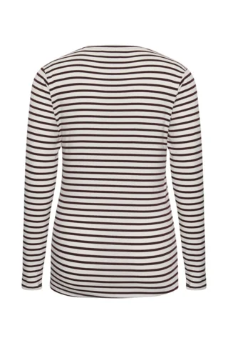 Bluse - KClia - Brun/hvid stribet - KAFFE curve