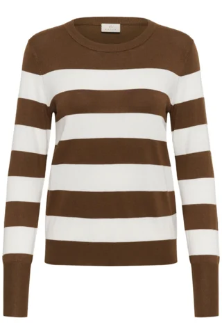 Strik - KAlizza Striped - Stribet Brun/Chalk - KAFFE