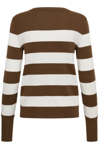 Strik - KAlizza Striped - Stribet Brun/Chalk - KAFFE