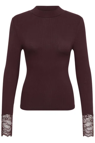 Langærmet T-shirt - KAomi - Bordeaux - KAFFE