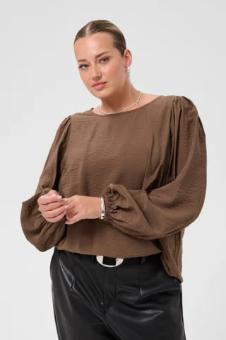 Bluse - KCgila - Brun - KAFFE curve