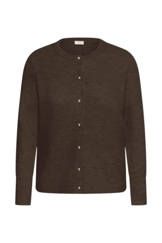 Cardigan Strik - KCniela - Brun Melange  - KAFFE curve